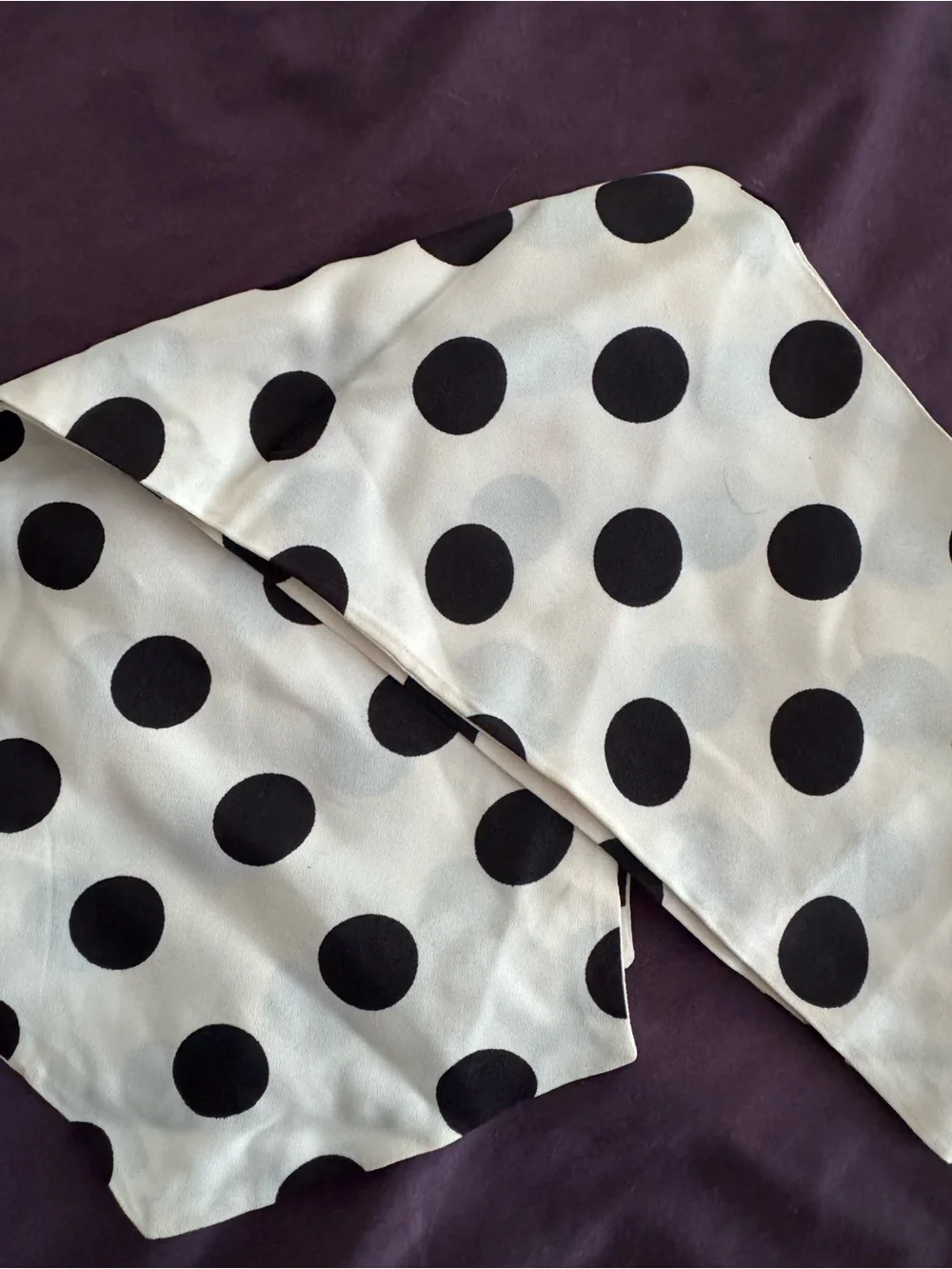 Silk Black Polka Dot Scarf